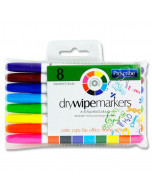 Dry Wipe Whiteboard Markers 8 pack Pro:scribe- Asst Colours 