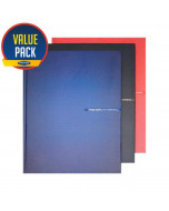Premier A4 160pg Hardback 3 Pack Bold Colours Value Pack