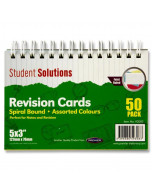 Student Solutions Spiral Bound Revision Cards 5X3 50Pk Colour