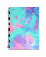 A4 Spiral Notebook Neon Tie Dye Design