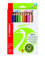 Colouring Pencils Wallet of 12 Stabilo Green