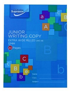 Supreme Stationery Junior Writing Copy JWC08 12mm Wide Ruled 40pg Pack of 20