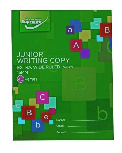 Supreme Stationery Junior Writing Copy JWC09 15mm Extra Wide 40pg Pack of 20