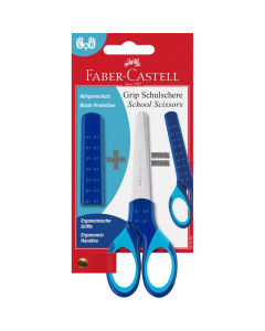 Faber Grip School Scissors (Blue, Green or Red Supplied)