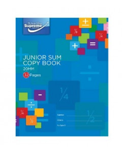 Supreme Stationery Junior Sum Copy 20mm 40 Pg Pack of 20
