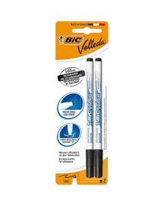 Whiteboard Markers Black BIC Velleda 1721 Thin - Pack of 2