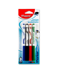 Whiteboard Markers 4 Pack Assorted Colours Maped
