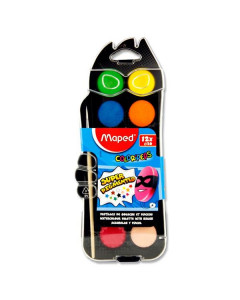 Maped Watercolour Tablet Set of 12 Colours and Brush