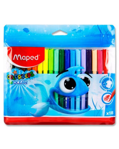 Maped Felt Tip Markers Pkt.18 Colour'peps 