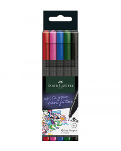 Faber Castell 5 Grip Finepens .4mm Standard Colours