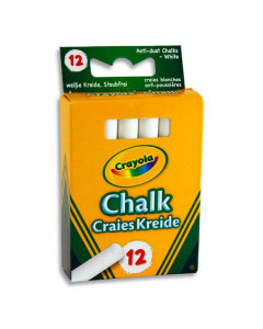 Crayola Box 12 Anti-dust Chalk - White 