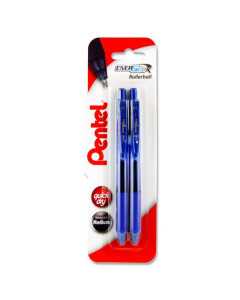 Pentel Energel Rollerball Blue Gel Pens Carded Set of 2