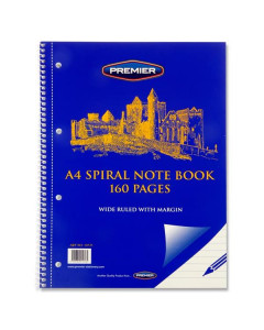 Premier A4 160Pg Spiral Notebook