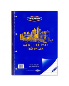 Premier A4 Refill Pad 160Pg Side Opening