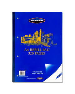 Premier A4 Refill Pad 320Pg Side Opening Pack of 5