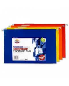 Premier Office Pkt.10 Foolscap Suspension Files - Coloured 
