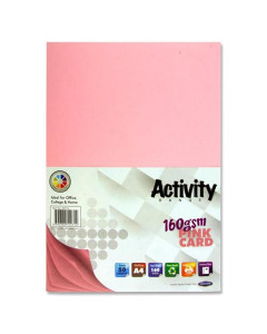 Premier Activity A4 160gsm Card 50 Sheets - Pink 