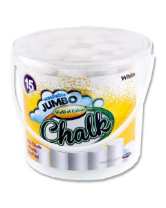 Jumbo Sidewalk Chalk - White Bucket 15
