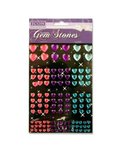 Icon Craft Pkt.120 Self Adhesive Gem Stones - Heart Asst. 