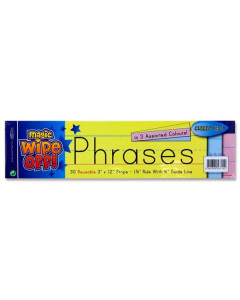 Clever Kidz Wipe-off Reusable Phrase Strips Coloured 30PK