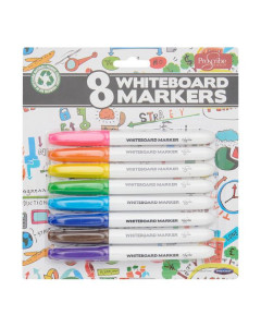 Whiteboard Markers Dry Wipe 8 Pack Assorted Colours Pro:Scribe 