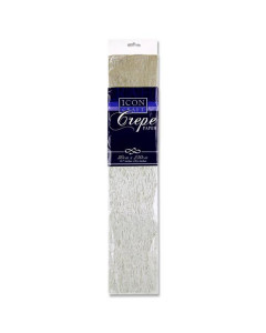 Icon Craft 50x250cm 17gsm Crepe Paper -Silver