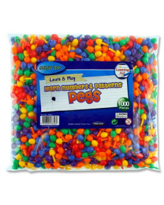 Clever Kidz Bag 1000 Coloured Pegs For Peg Boards