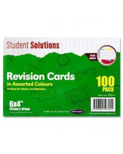 Student Solutions Revision Cards 6X4 Assorted Colours 100Pk