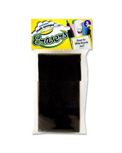 Sponge Erasers Pk of 3 Whiteboard or Chalk 