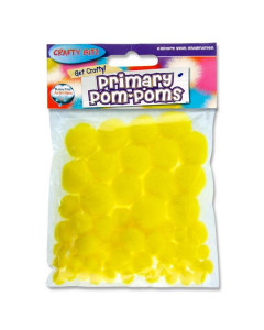 Crafty Bitz Primary Pom Poms - Yellow 