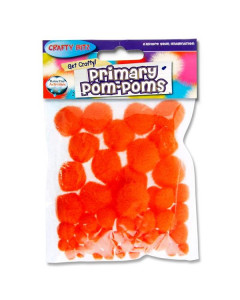 Crafty Bitz Primary Pom Poms - Orange
