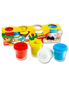 Play Dough 4x140g Pots With Mould Lid  World of Colour
