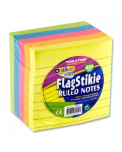Flag Stikie Ruled Notes Block .450 76mmx76mm 