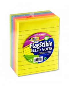 Flag Stikie Ruled Notes Block.450 76mmx100mm