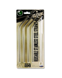 ECO Straws 4pk Curved Steel Straws