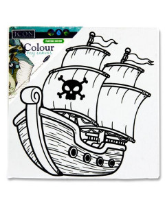 Icon 100x100mm Colour My Canvas - Pirate Ship