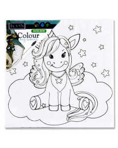 Icon 100x100mm Colour My Canvas - Unicorn