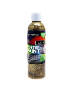 Icon 300ml Glitter Poster Paint - Gold