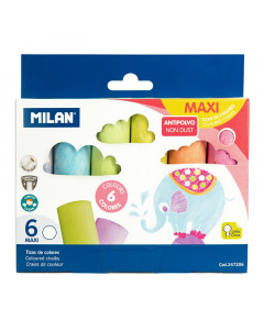 Milan Jumbo Chalk - Coloured Box of 6