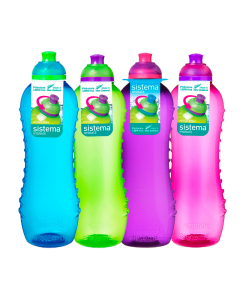 Sistema 620ml Twist 'n' Sip Squeeze Pink or Purple Bottle