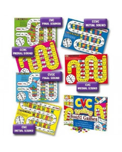 6 CVC/CVCC Spelling Board Games