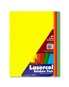 Lasercol A4 80Gsm Activity Paper 250 Sheets - Rainbow