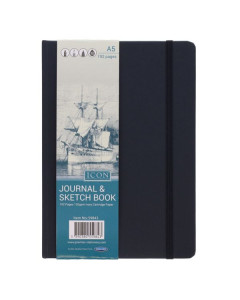 Icon A5 192pg Black Journal & Sketch Book