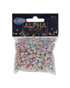 Crafty Bitz 7mm Alpha Beads - White
