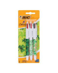 Bic 4 Colour Ballpoint Pen 3 Pack - Ireland Design