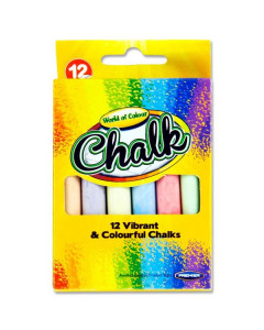 World of Colour Box of 12 Coloured Chalk