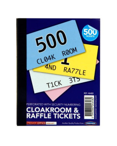 Premier Book 1-500 Cloakroom & Raffle Tickets