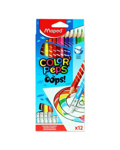 Maped Box 12 Color'peps Erasable Colouring Pencils - Oops