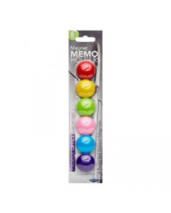 Magnetic Memo Holder Card 6 Bright Colours Premier Office