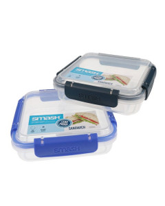 Smash 500ml Leakproof Sandwich Box - Black or Blue
